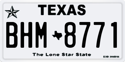 TX license plate BHM8771