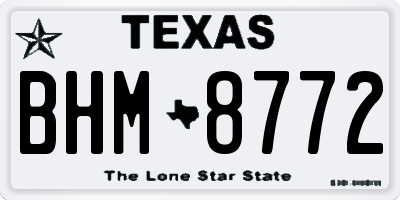 TX license plate BHM8772