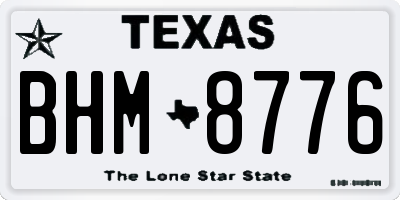 TX license plate BHM8776