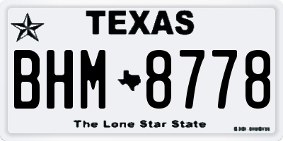 TX license plate BHM8778