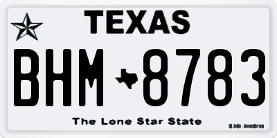TX license plate BHM8783