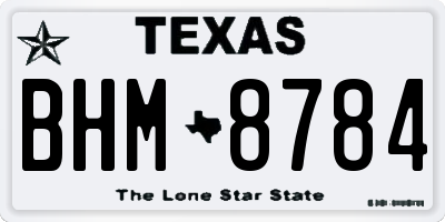 TX license plate BHM8784
