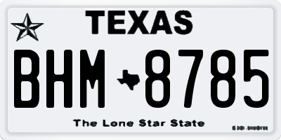 TX license plate BHM8785