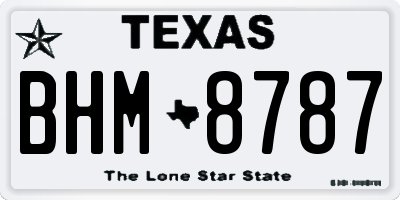 TX license plate BHM8787