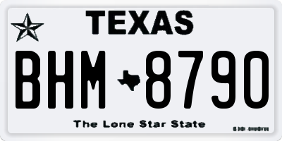 TX license plate BHM8790