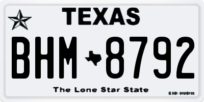 TX license plate BHM8792