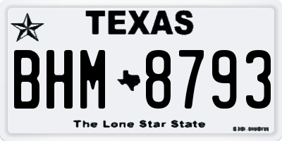 TX license plate BHM8793