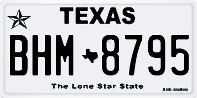 TX license plate BHM8795