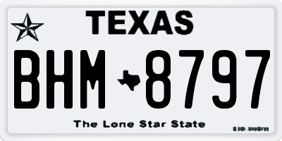 TX license plate BHM8797