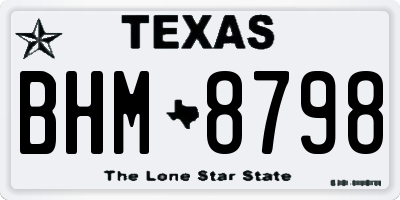 TX license plate BHM8798