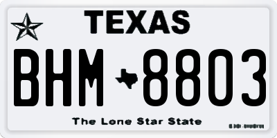 TX license plate BHM8803