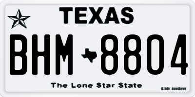 TX license plate BHM8804