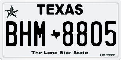 TX license plate BHM8805