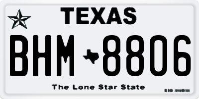 TX license plate BHM8806