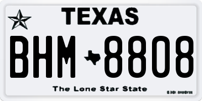 TX license plate BHM8808