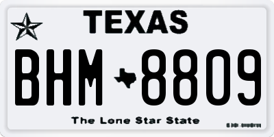 TX license plate BHM8809