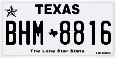 TX license plate BHM8816