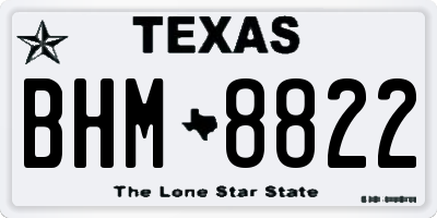 TX license plate BHM8822