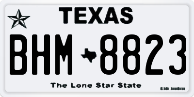 TX license plate BHM8823