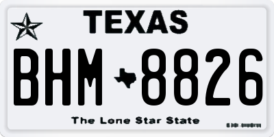 TX license plate BHM8826