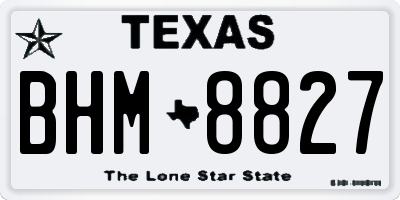 TX license plate BHM8827