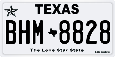 TX license plate BHM8828