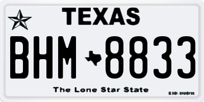 TX license plate BHM8833
