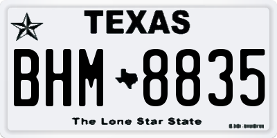TX license plate BHM8835