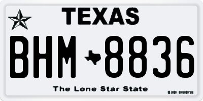 TX license plate BHM8836