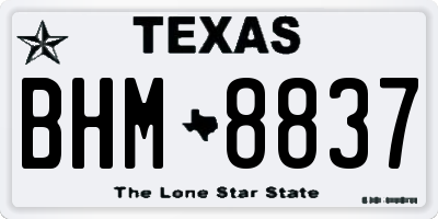 TX license plate BHM8837