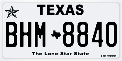 TX license plate BHM8840