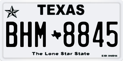 TX license plate BHM8845