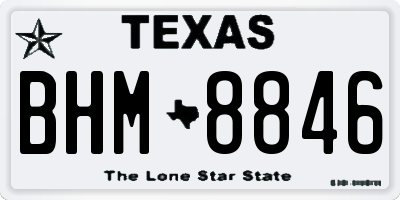 TX license plate BHM8846