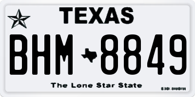 TX license plate BHM8849