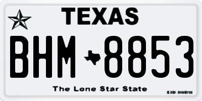 TX license plate BHM8853