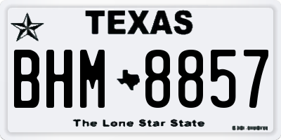 TX license plate BHM8857