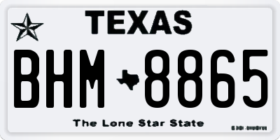 TX license plate BHM8865