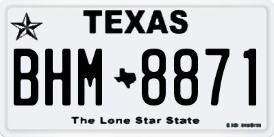 TX license plate BHM8871