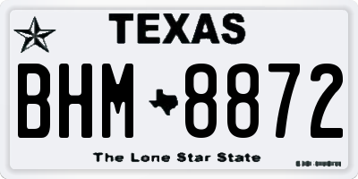 TX license plate BHM8872