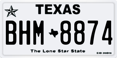 TX license plate BHM8874