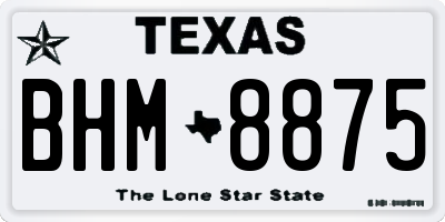 TX license plate BHM8875