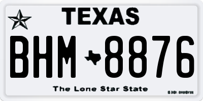 TX license plate BHM8876