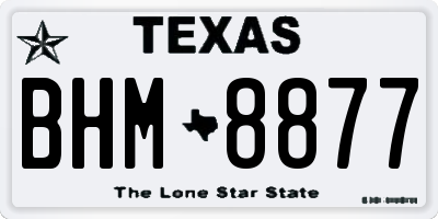 TX license plate BHM8877
