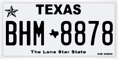 TX license plate BHM8878