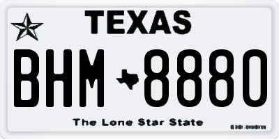 TX license plate BHM8880
