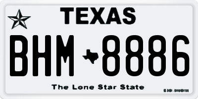 TX license plate BHM8886