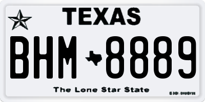 TX license plate BHM8889