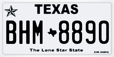 TX license plate BHM8890