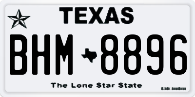 TX license plate BHM8896