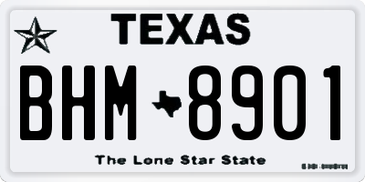 TX license plate BHM8901